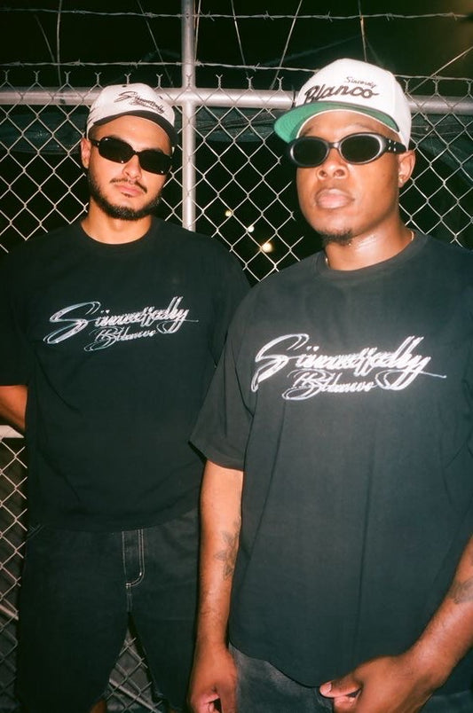 Sincerely Blanco Chrome Logo Tee - Black