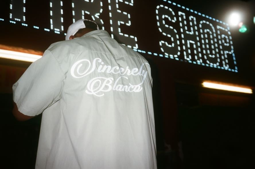 Sincerely Blanco Script Logo Work Shirt- Sage