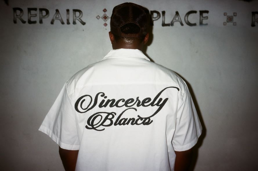 Sincerely Blanco Script Logo Work Shirt - White