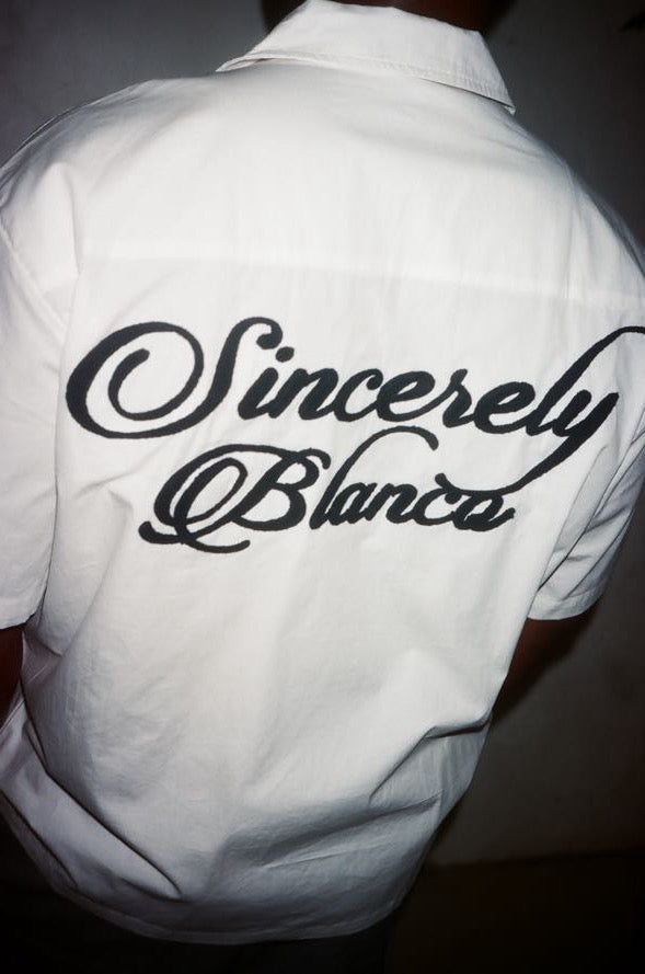 Sincerely Blanco Script Logo Work Shirt - White