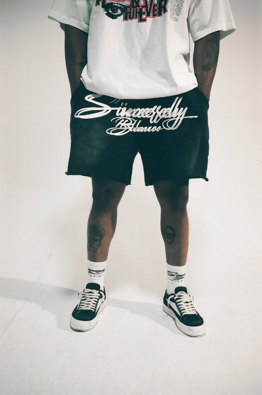 Sincerely Blanco Logo Shorts