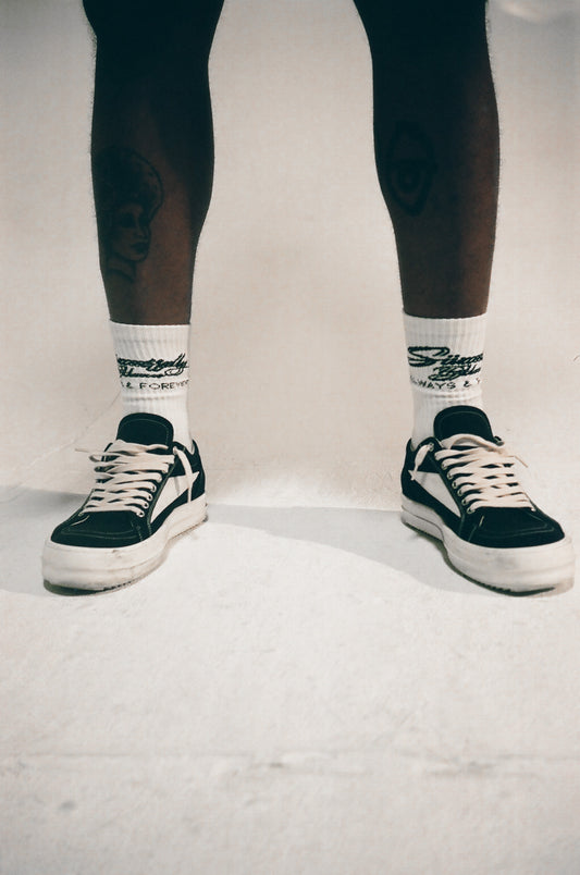 Sincerely Blanco Logo Socks